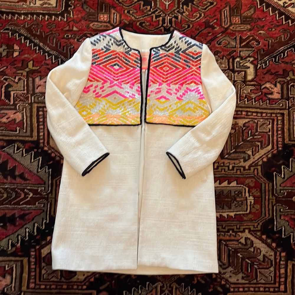 VILAGALLO IVORY TWEED OVERCOAT